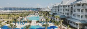 Beach Club with pool and Ravenel bridge in background